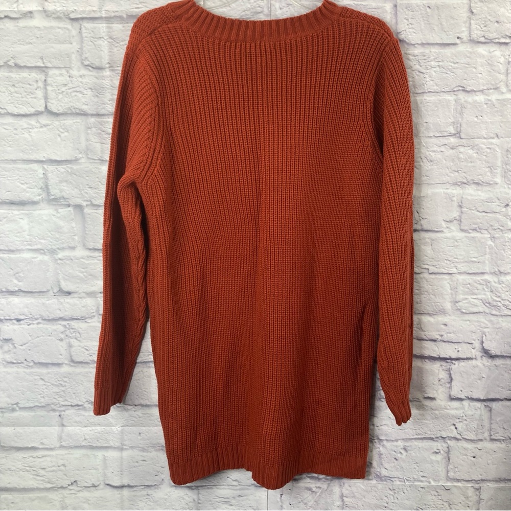 ✨ Woman Within Tunic Sweater Size L Burnt Orange Cozy Fall Staple ✨ - Picture 5 of 13